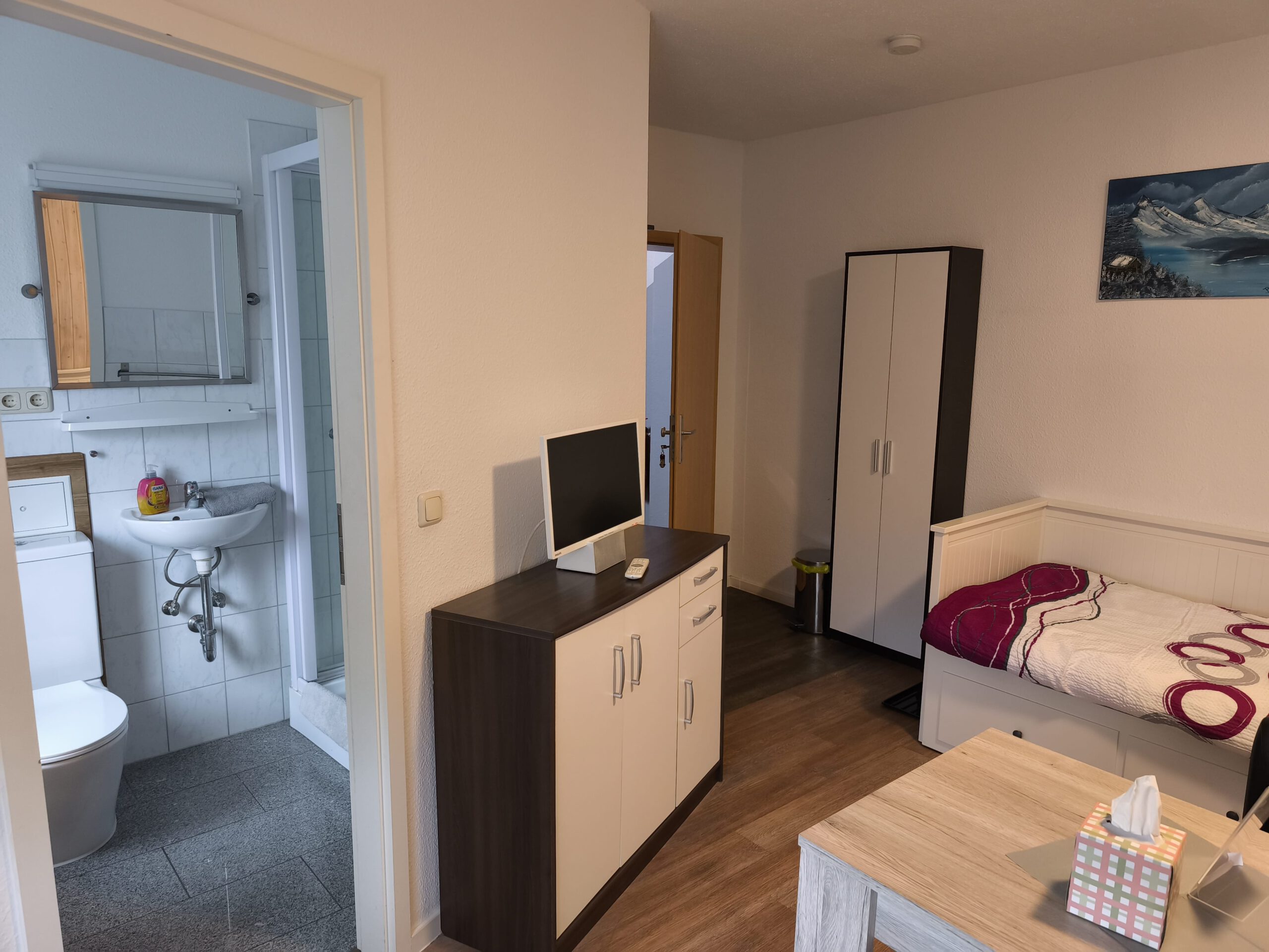 Zimmer 1 Blick vom Fenster aus Pension Bane